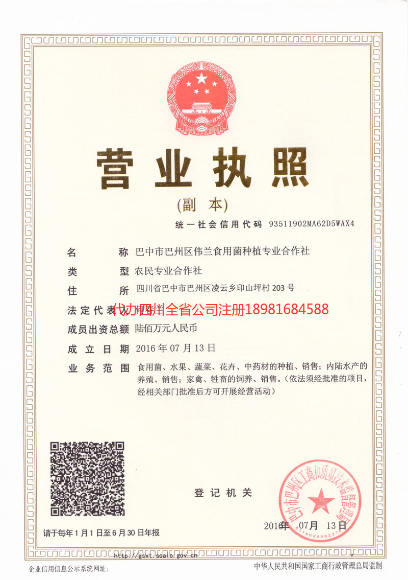 资兴资兴伟兰食用菌种植专业合作社